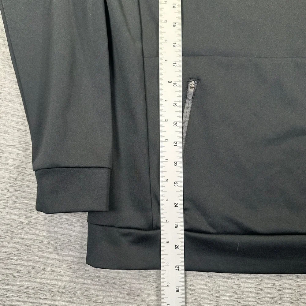 Mizzen + Main 1/4 Zip Mens M Black Versa Trim Long Sleeve Pockets Golf